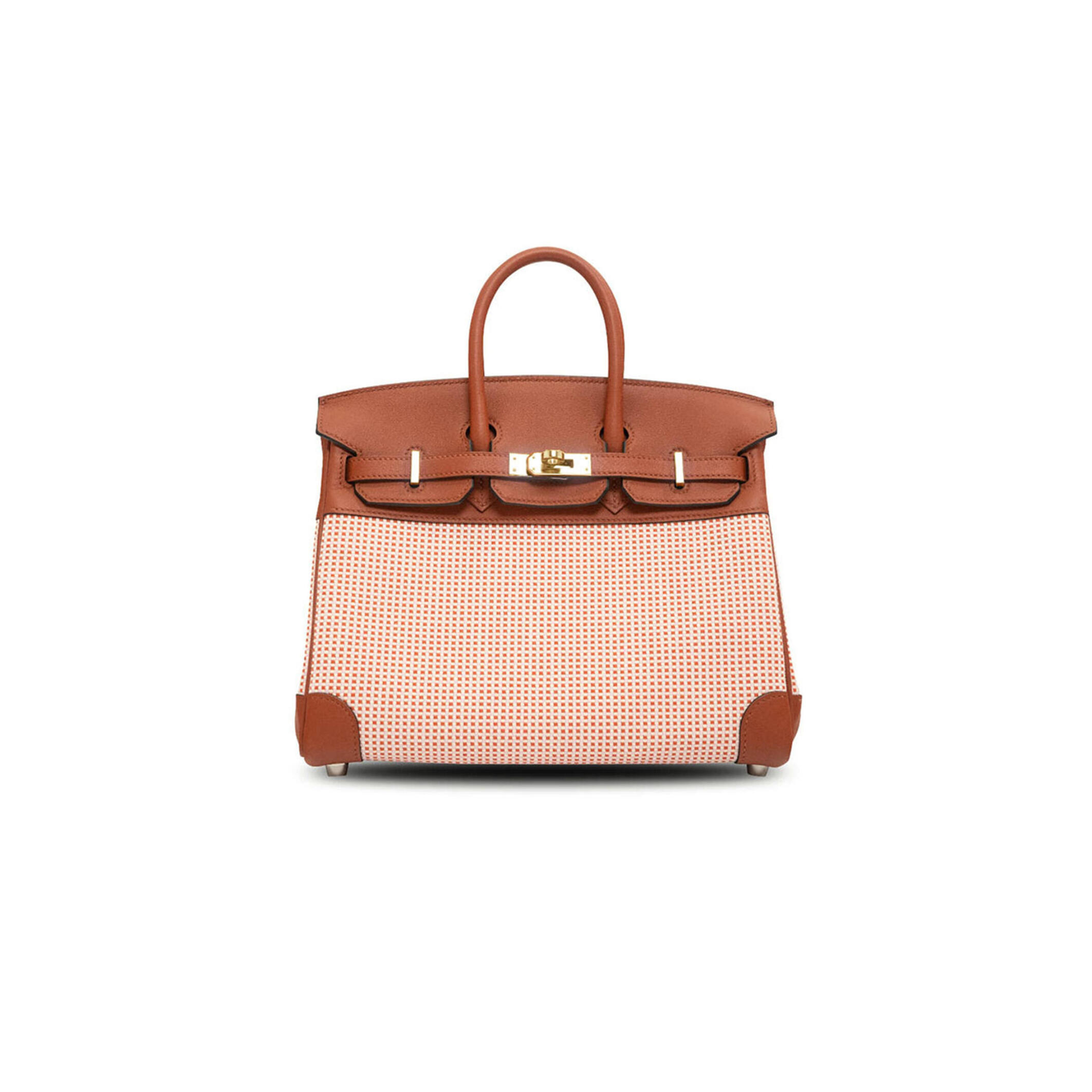 H**mes MASTER BIRKIN QUADRILLE 30 BRIQUE TOILE SWIFT (30*23*15cm)